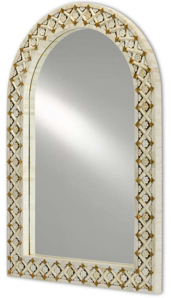 Currey & Company 33" Ellaria Rectangular Bone Wall Mirror
