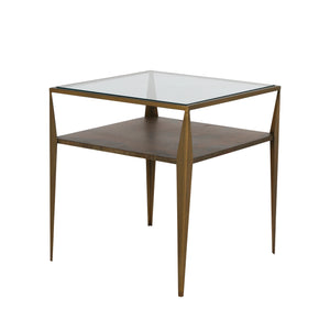 Winona Iron Square Refined Elegance Side Table | Gabriella White - SCH-169190