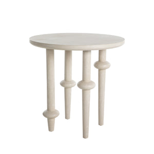 Aba Mindi Wood Round Side Table | Gabriella White - SCH-170165