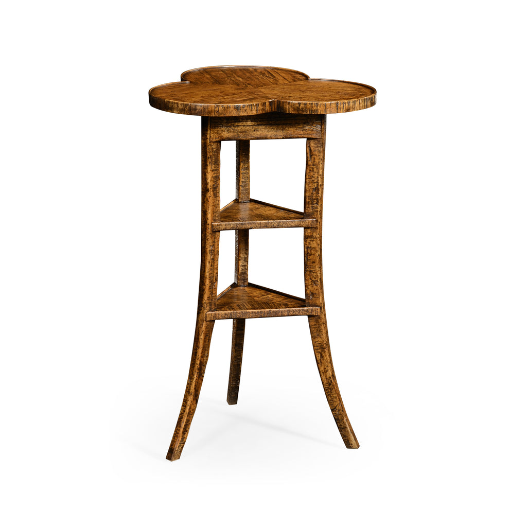 Casual Accents Country Walnut Trefoil Side Table | Jonathan Charles - 491037-CFW