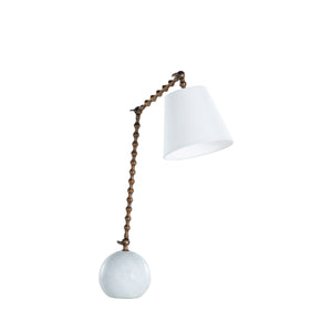 Nadine Alabaster Iron Antique Brass Task Lamp | Gabriella White - SCH-175175