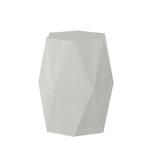 Albany Cast Stone Hexagon Pedestal Side Table - Natural Stone | Summer Classics - 1416101