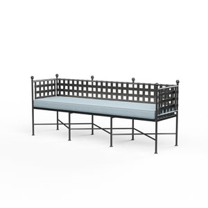 Provence Garden Bench - Sunbrella Grade A Fabric w/ Self Welt - Pewter Finish | Sunset West - SW3201-BNCH