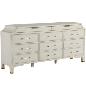 Alexandra Mahogany Dresser - 11 Drawers, Cerused White Light Gray | Gabriella White - SCH-166295