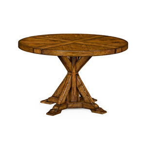 Casual Accents Country Walnut Round Wood Dining Table | Jonathan Charles Furniture - 491086-48D-CFW
