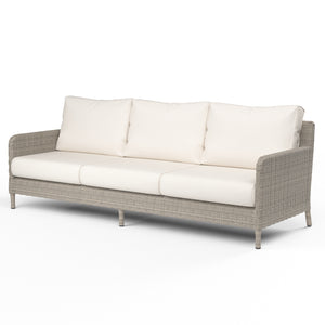 Manhattan Sofa in Linen Canvas w/ Self Welt - Gray | Sunset West - SW3301-23-LCAN-STKIT