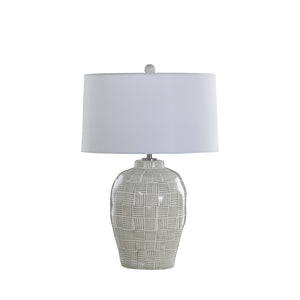 Liora Ceramic Brushed Nickel Table Lamp - 26.5 in. H, Green | Gabriella White - SCH-175740