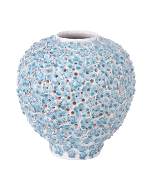 Daisy Blue Large Vase | Currey & Co - 1200-1113