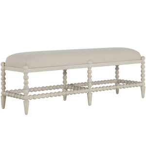 Jennifer Mahogany Backless Bench - White Ivory | Gabriella White - SCH-175600