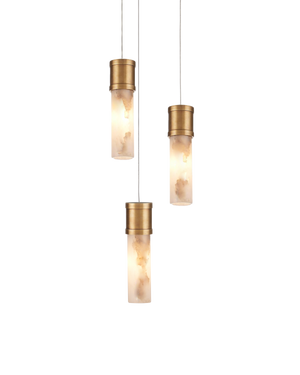 Cannula 3-Light Round Multi-Drop Pendant | Currey & Co - 9000-1380