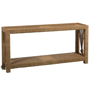 Hutch Mindi Wood Rectangle Glass Top Console Table | Gabriella White - SCH-163295