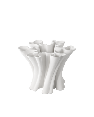 Godet Twist White Vase | Currey & Co - 1200-0935