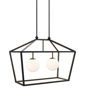 Denison Rectangular Black Outdoor Lantern | Currey & Co - 9500-0023