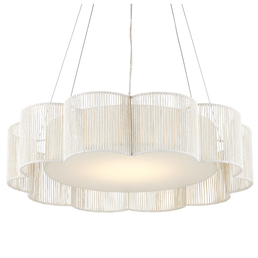 Currey & Company Ancroft 32" White Led 1-Light Chandelier