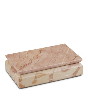 Currey & Co Leslie Rosa Marble Box | 1200-0802
