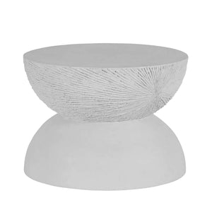 Darley Cast Stone Round Outdoor Pedestal Coffee Table - Natural Stone | Summer Classics - 1419101