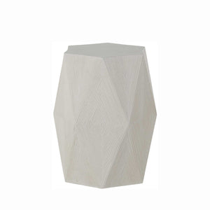 Albany Cast Stone Hexagonal Pedestal Side Table | Gabriella White - SCH-175697