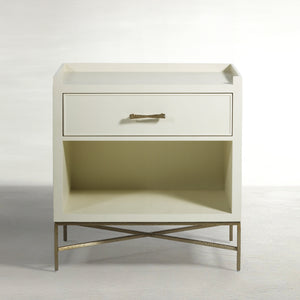 Jessie Wood Storage Nightstand - 1 Drawer, Cream | Gabriella White - SCH-167275