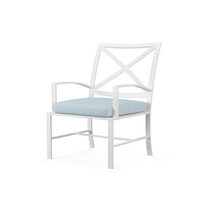Bristol Dining Chair - Sunbrella Fabric w/ Welt - White Finish - SW501-1