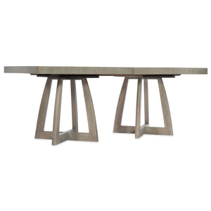 Affinity 78in Rectangle Pedestal Dining Table w/2-18in Leaves | Hooker Furniture - 6050-75206-GRY
