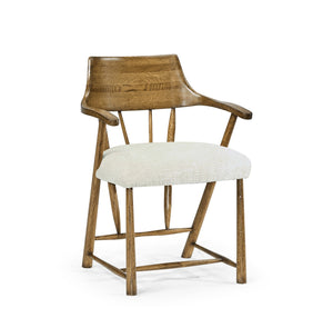 Casual Accents Medium Driftwood Captains Chair, Shambala | Jonathan Charles Furniture - 492783-DTM-F400