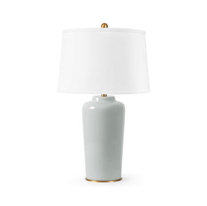 Draper Lamp with Shade 17-inch White Linen, with Gold | Villa & House - DRP-800