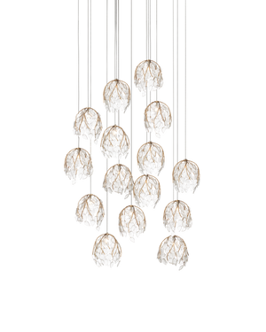 Banyan 15-Light Round Multi-Drop Pendant | Currey & Co - 9000-1390