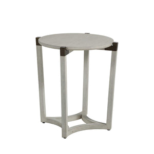 Mills Oak Round Frame Side Table | Gabriella White - SCH-160300