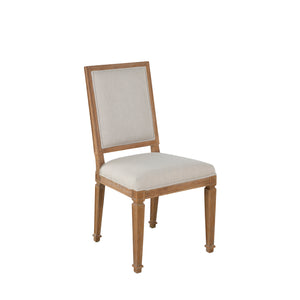 Danielle Oak Square Back Dining Chair - Pecan Sunbrella Linen Dove | Gabriella White - SCH-560-S6101-F07