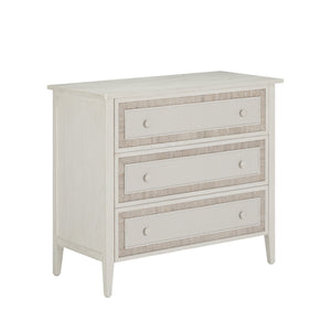 Grand Bermuda Sungkai Wood Chest - 3 Drawers, Whitewash | Gabriella White - SCH-176029