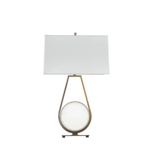 Emerald Ceramic Antique Brass Table Lamp - 30.5 in. H, White | Gabriella White - SCH-175371