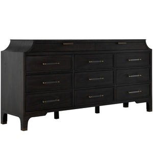 Alexandra Mahogany Dresser - 11 Drawers, Cerused Forest Black | Gabriella White - SCH-175633