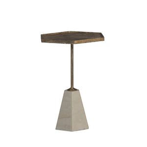 Lucinda Metal Hexagon Pedestal Side Table | Gabriella White - SCH-270275