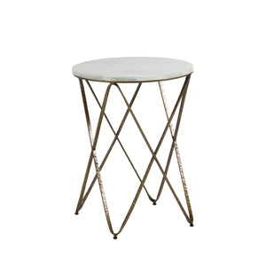 Phoenix Iron Round Frame Side Table | Gabriella White - SCH-159015