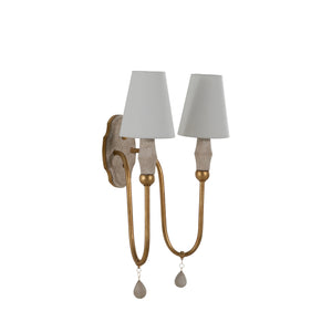 Clay Vintage Gold Double Wall Sconce | Gabriella White - SCH-175568