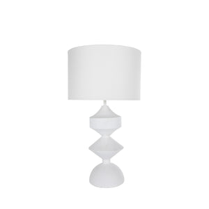 Maddox Polyresin Feather Plaster White Table Lamp | Gabriella White - SCH-170020