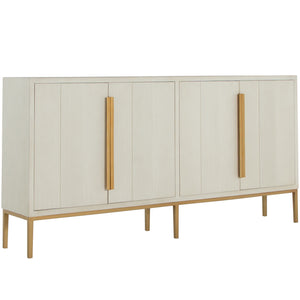 Robinson Wood Sideboard - 2 Shelves, Sesame White | Gabriella White - SCH-175649