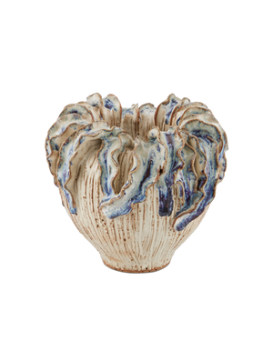 Tropical Crown Small Vase - Ivory | Currey & Co - 1200-0964