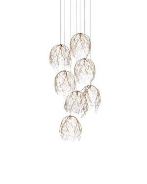 Banyan 7-Light Round Multi-Drop Pendant | Currey & Co - 9000-1389