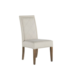 Verona Sunbrella Acrylic Oak Dining Chair - Burnished Linen Dove | Gabriella White - SCH-573-S300-F03
