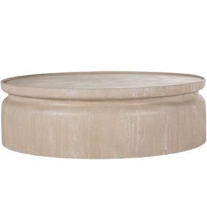 Marta Mindi Wood Round Pedestal Coffee Table | Gabriella White - SCH-175088