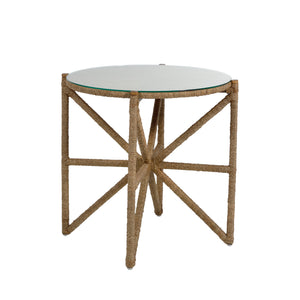 Nigel Mindi Wood Round Frame Side Table | Gabriella White - SCH-162030