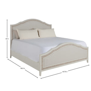 Grand Bermuda Sungkai Wood Classic Bed - Queen, Whitewash | Gabriella White - SCH-176076