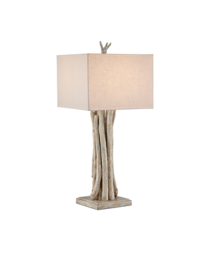 Currey & Co Driftwood Whitewash Table Lamp | 6000-0919