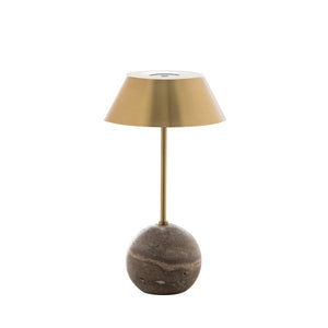 Firefly Marble LED Table Lamp - Antique Brass/Marron Imperial Brown | Gabriella White - SCH-175893