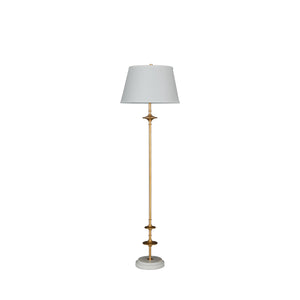 Avery Aged Brass Beige Marble Base Floor Lamp | Gabriella White - SCH-175543