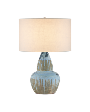 Catania Antique Blue Drip Gourd Table Lamp | Currey & Co - 6000-1054