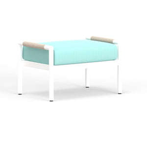 Sabbia Ottoman w/ Sunbrella Fabric - White Finish | Sunset West - SW4901-OTT