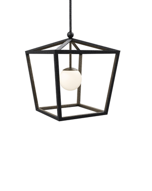 Denison Medium Black Outdoor Lantern | Currey & Co - 9500-0025