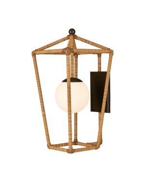 Denison Large Natural Outdoor Wall Sconce | Currey & Co - 5500-0064